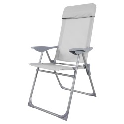 5-seater Aluminum Camping Chair, 59x73x110 cm, Grey-MC5003