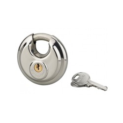 Round padlock 70mm inox with 3 keys