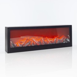 Black plastic fireplace with 2W led flame effect