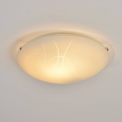 Nella glass ceiling lamp with white decoration