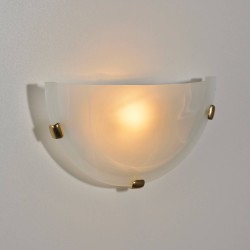 Verona glass wall sconce with white decoration