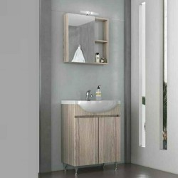 Bathroom furniture set with Alfa 65 silver gray mirror