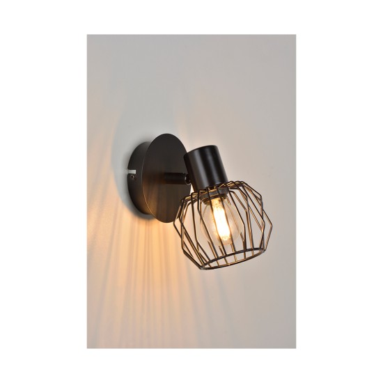 Wall Spot Arya Metal 1F Black with Adjustable Head 655287 Wall Spot Arya Metal 1F Black with Adjustable Head 655287